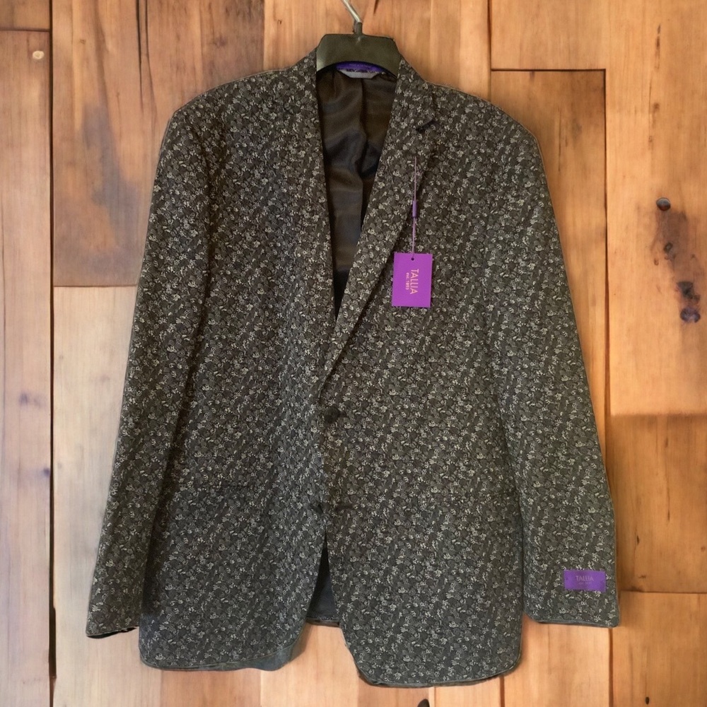 Tallia Grey 100% Cotton Single Breasted Jacket. No Rear Vent. Size L.